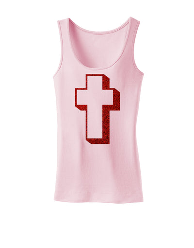 Simple Cross Design Glitter - Red Womens Tank Top by TooLoud-Womens Tank Tops-TooLoud-SoftPink-X-Small-Davson Sales