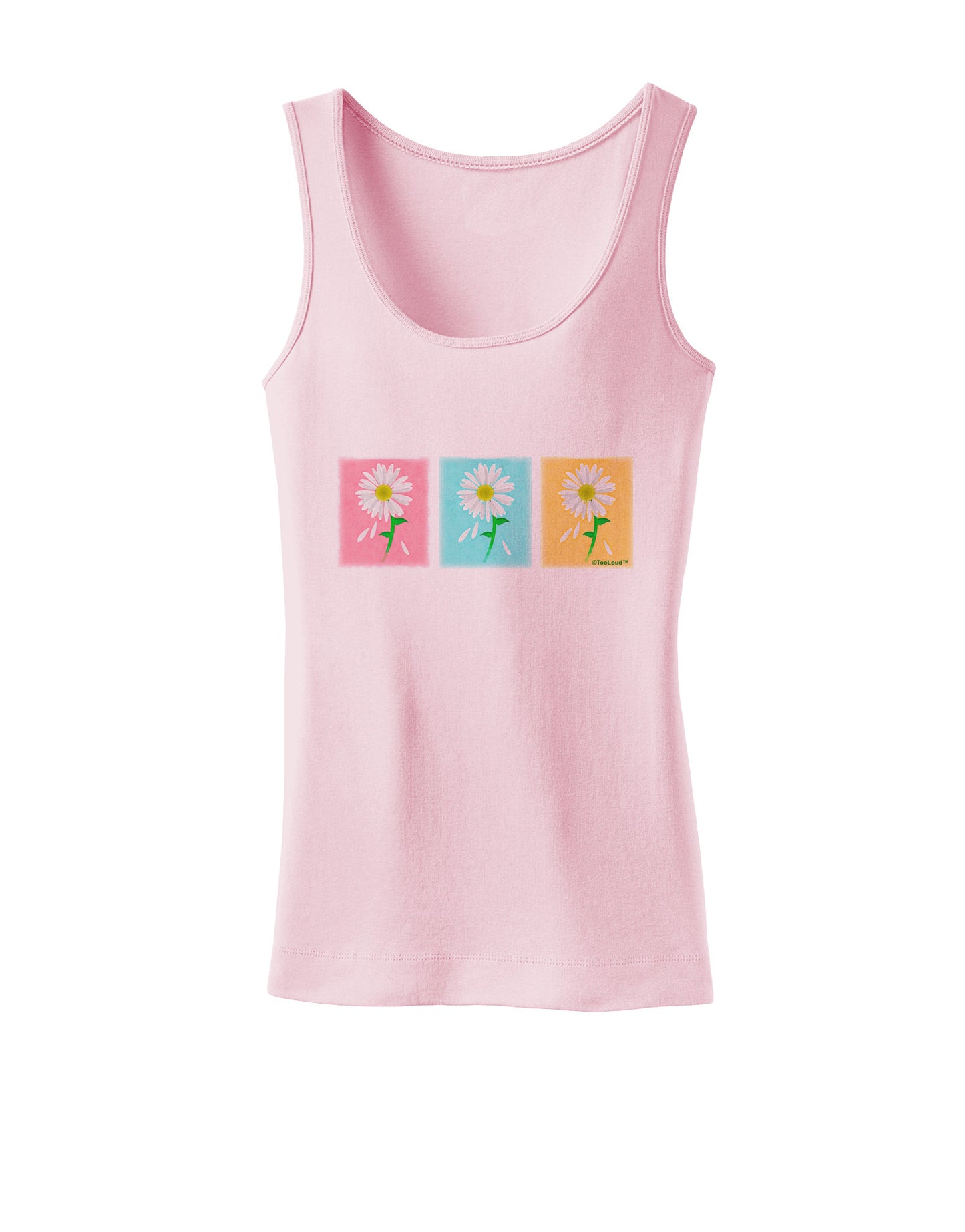 Pretty Daisies Watercolor Womens Petite Tank Top-Womens Tank Tops-TooLoud-SoftPink-X-Small-Davson Sales