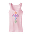 Easter Egg Cross Faux Applique Womens Petite Tank Top-TooLoud-SoftPink-X-Small-Davson Sales