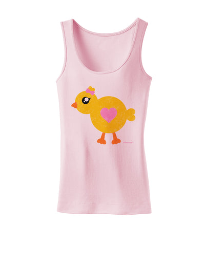 Cute Chick with Bow - Crayon Style Drawing Womens Tank Top by TooLoud-Womens Tank Tops-TooLoud-SoftPink-X-Small-Davson Sales