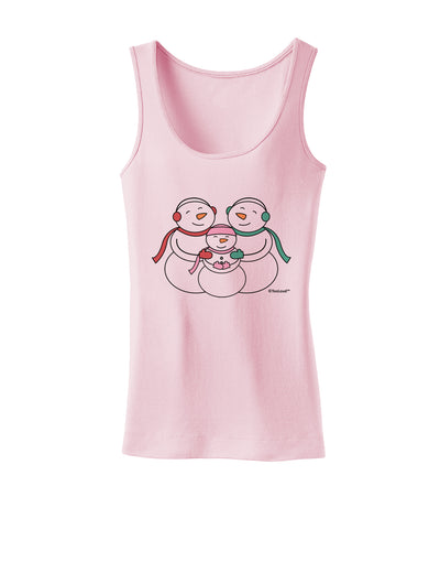 Cute Snowman Family with Girl Womens Tank Top by TooLoud-Womens Tank Tops-TooLoud-SoftPink-X-Small-Davson Sales