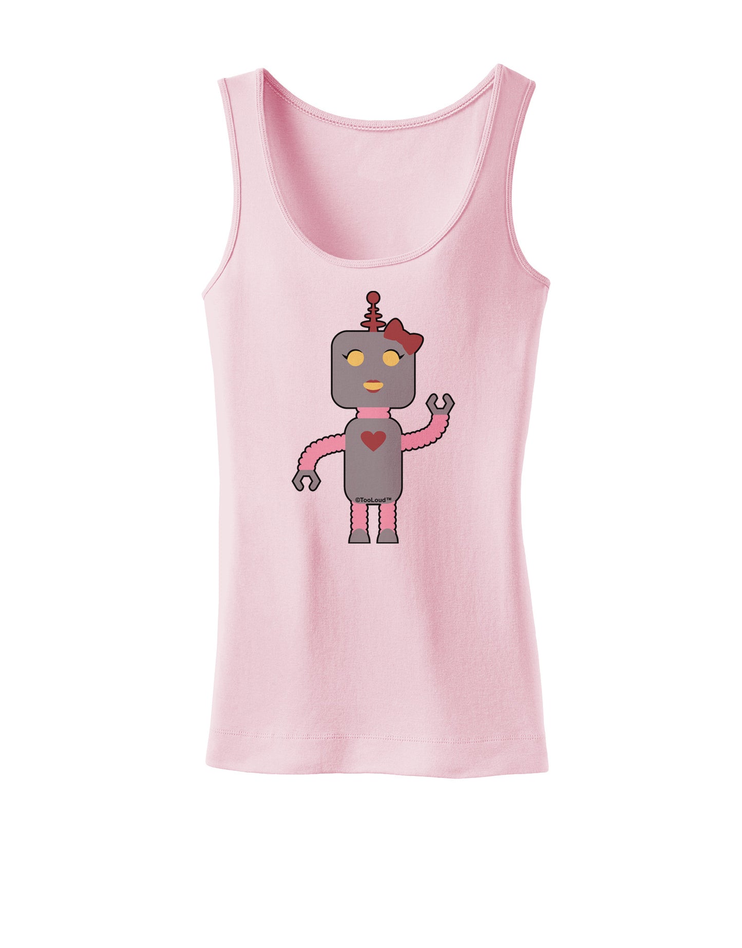 Cute Robot Female Womens Petite Tank Top-TooLoud-SoftPink-X-Small-Davson Sales