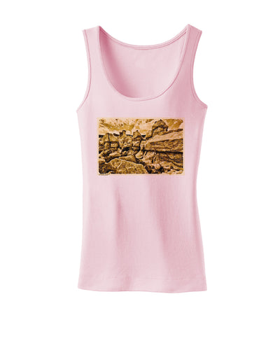 Watercolor Mountains Colorado Womens Petite Tank Top-TooLoud-SoftPink-X-Small-Davson Sales