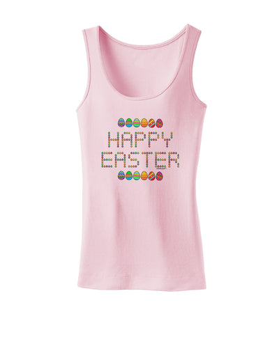 Happy Easter Eggs Womens Petite Tank Top-TooLoud-SoftPink-X-Small-Davson Sales