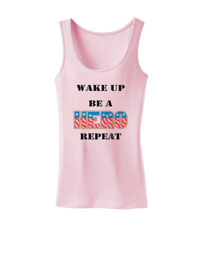 Wake Up Be A Hero Repeat Womens Petite Tank Top by TooLoud-TooLoud-SoftPink-X-Small-Davson Sales