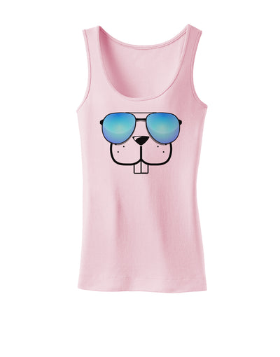 Kyu-T Face - Buckley Cool Sunglasses Womens Tank Top-Womens Tank Tops-TooLoud-SoftPink-X-Small-Davson Sales