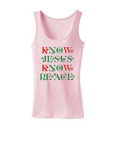 Know Jesus Know Peace Christmas Womens Tank Top-Womens Tank Tops-TooLoud-SoftPink-X-Small-Davson Sales