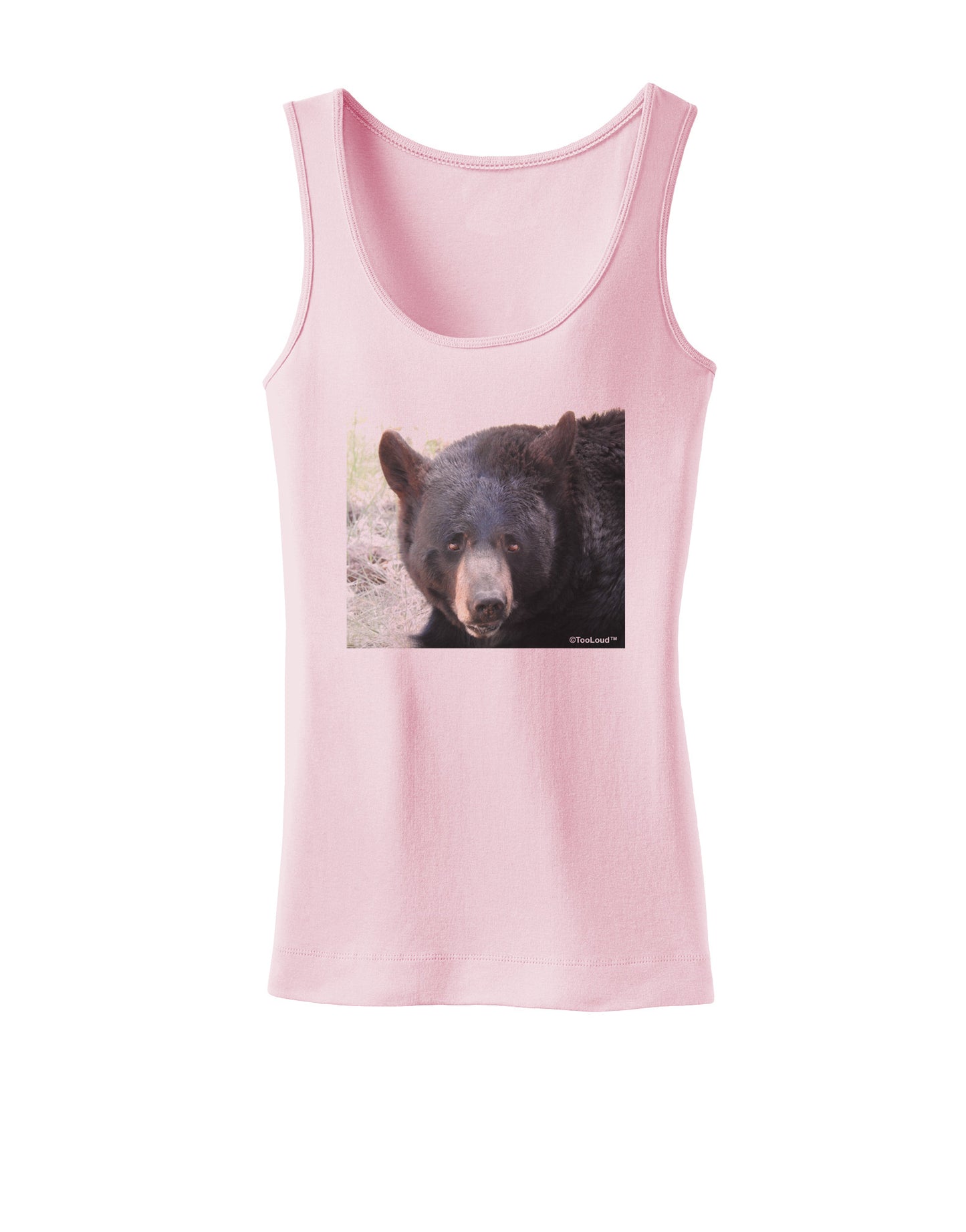 Staring Black Bear Womens Petite Tank Top-TooLoud-SoftPink-X-Small-Davson Sales