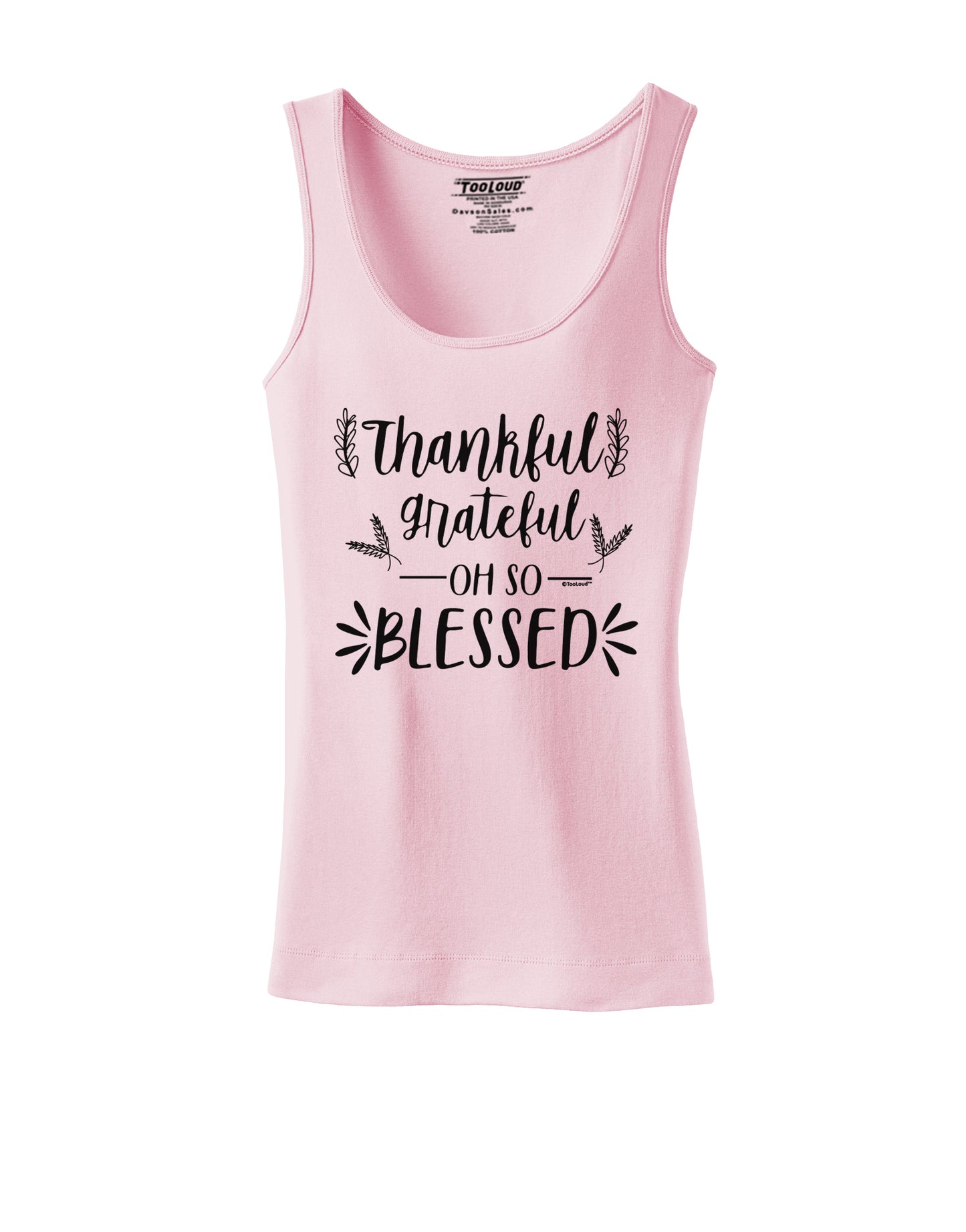 Thankful grateful oh so blessed Womens Petite Tank Top-Womens Tank Tops-TooLoud-SoftPink-X-Small-Davson Sales
