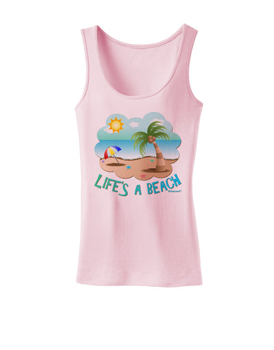 Fun Summer Beach Scene - Life's a Beach Womens Tank Top by TooLoud-Womens Tank Tops-TooLoud-SoftPink-X-Small-Davson Sales