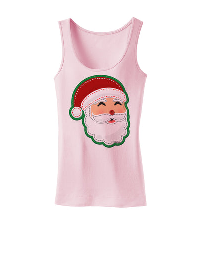 Cute Santa Claus Face Faux Applique Womens Tank Top-Womens Tank Tops-TooLoud-SoftPink-X-Small-Davson Sales