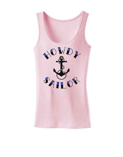 Howdy Sailor Nautical Anchor Womens Tank Top-Womens Tank Tops-TooLoud-SoftPink-X-Small-Davson Sales