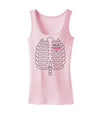 Skeleton Ribcage with Pink Heart Halloween Womens Tank Top-Womens Tank Tops-TooLoud-SoftPink-X-Small-Davson Sales