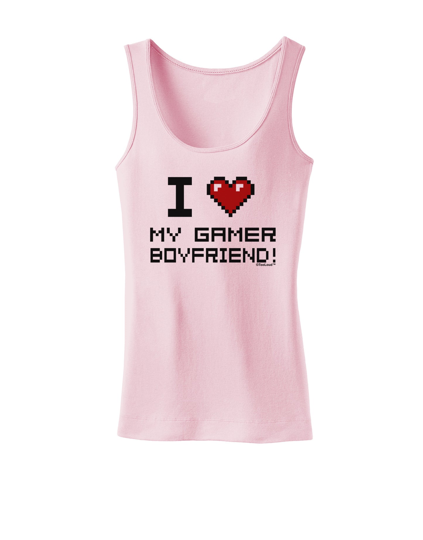 I Heart My Gamer Boyfriend Womens Petite Tank Top-TooLoud-SoftPink-X-Small-Davson Sales