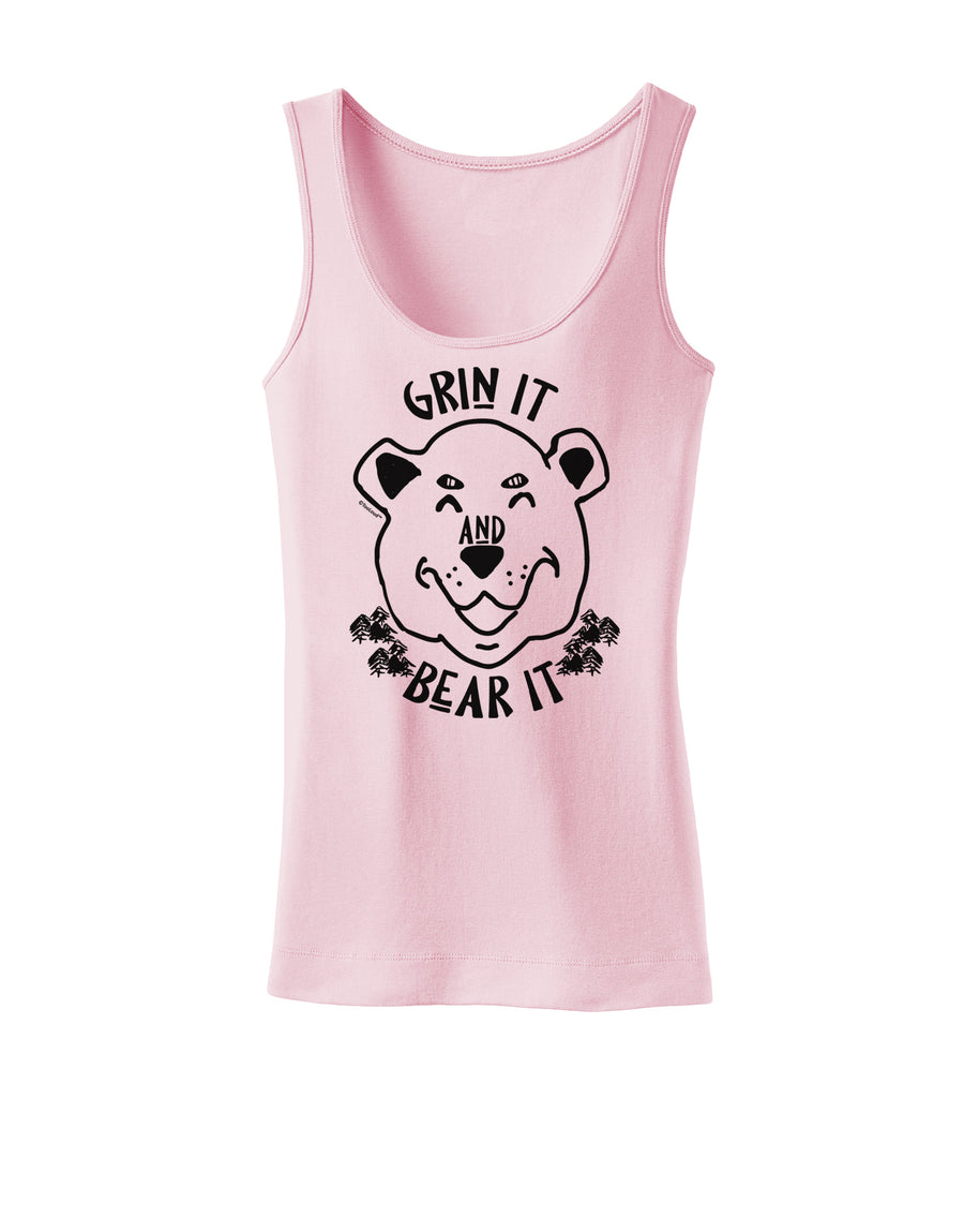 Grin and bear it Womens Petite Tank Top-Womens Tank Tops-TooLoud-White-X-Small-Davson Sales