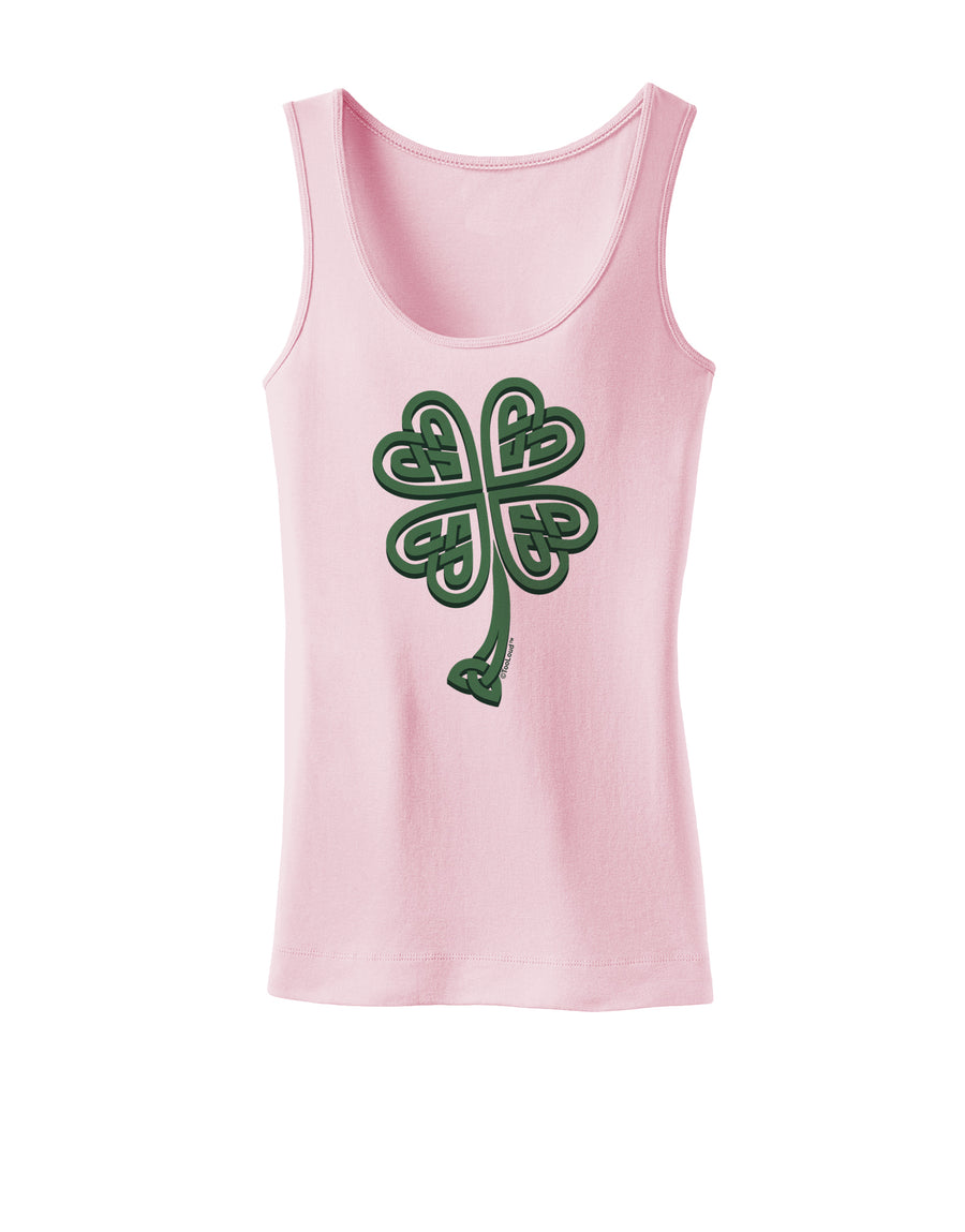 3D Style Celtic Knot 4 Leaf Clover Womens Tank Top-Womens Tank Tops-TooLoud-White-X-Small-Davson Sales