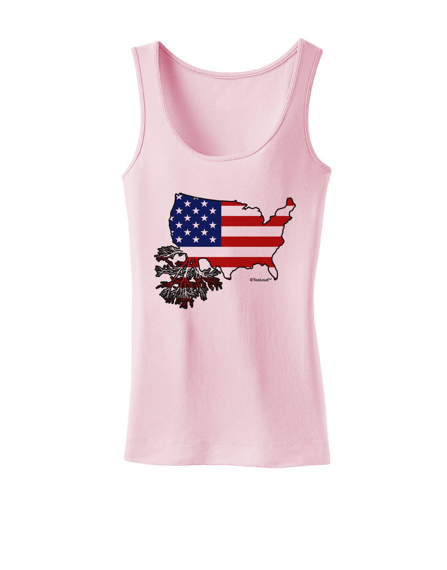 American Roots Design - American Flag Womens Tank Top by TooLoud-Womens Tank Tops-TooLoud-White-X-Small-Davson Sales