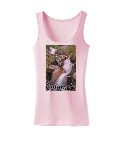 Colorado Waterfall Scene Text Womens Tank Top-Womens Tank Tops-TooLoud-SoftPink-X-Small-Davson Sales