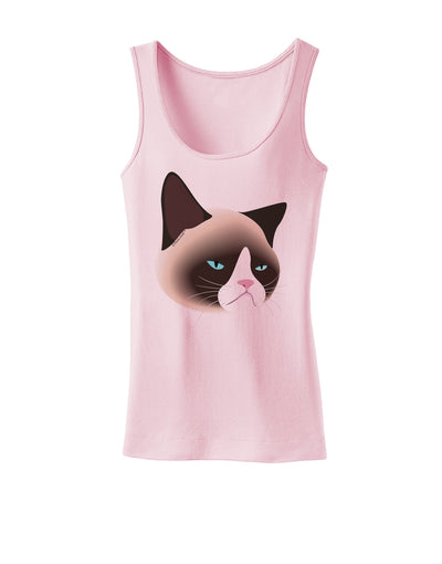 Cute Disgruntled Siamese Cat Womens Tank Top-Womens Tank Tops-TooLoud-SoftPink-X-Small-Davson Sales