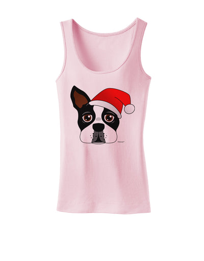 Cute Dog with Santa Hat - Christmas Womens Tank Top-Womens Tank Tops-TooLoud-SoftPink-X-Small-Davson Sales