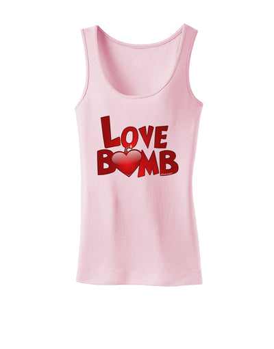 Love Bomb Text Womens Petite Tank Top-TooLoud-SoftPink-X-Small-Davson Sales