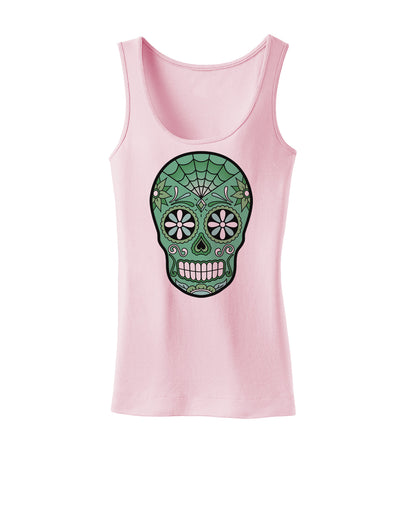 Version 5 Green Day of the Dead Calavera Womens Tank Top-Womens Tank Tops-TooLoud-SoftPink-X-Small-Davson Sales