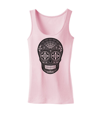 TooLoud Version 9 Black and White Day of the Dead Calavera Womens Tank Top-Womens Tank Tops-TooLoud-SoftPink-X-Small-Davson Sales