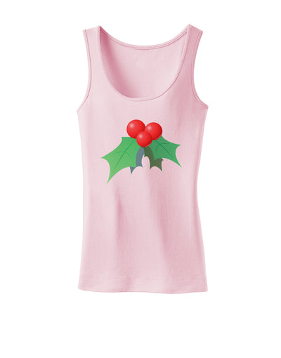 holly Christmas Design Womens Tank Top-Womens Tank Tops-TooLoud-SoftPink-X-Small-Davson Sales