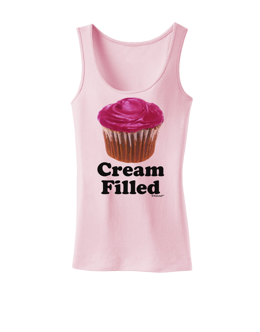 Cream Filled Pink Cupcake Design Womens Tank Top by TooLoud-Womens Tank Tops-TooLoud-White-X-Small-Davson Sales