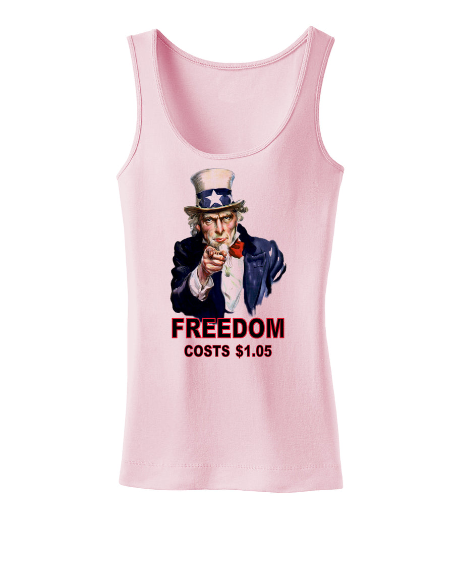 Uncle Sam Freedom Costs a Buck O Five Womens Tank Top-Womens Tank Tops-TooLoud-White-X-Small-Davson Sales