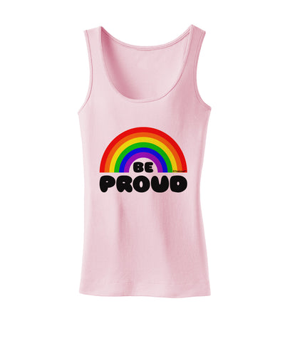 TooLoud Rainbow - Be Proud Gay Pride Womens Tank Top-Womens Tank Tops-TooLoud-SoftPink-X-Small-Davson Sales