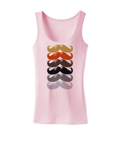 Natural Mustache Rainbow Womens Tank Top-Womens Tank Tops-TooLoud-SoftPink-X-Small-Davson Sales