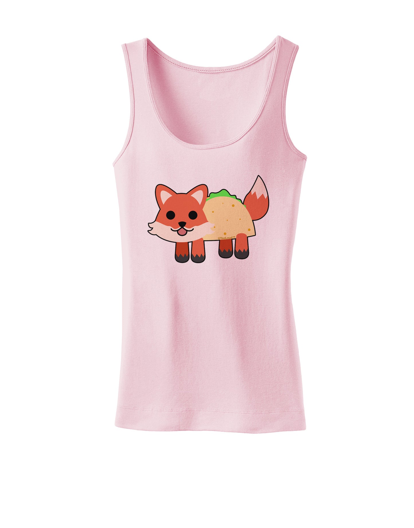 Cute Taco Fox Womens Petite Tank Top-TooLoud-SoftPink-X-Small-Davson Sales