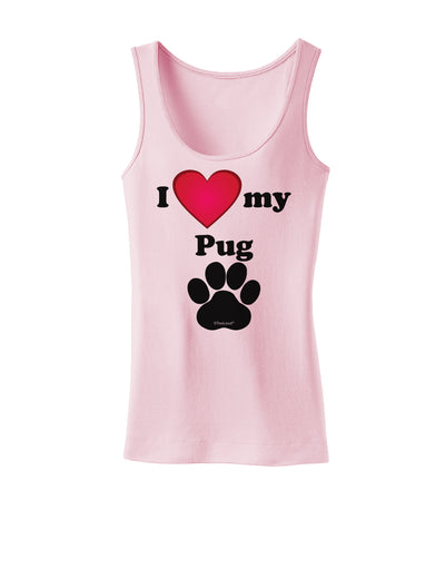 I Heart My Pug Womens Petite Tank Top by TooLoud-TooLoud-SoftPink-X-Small-Davson Sales