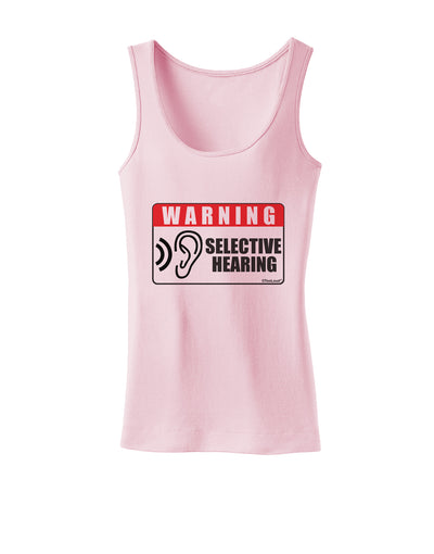 Warning Selective Hearing Funny Womens Petite Tank Top by TooLoud-TooLoud-SoftPink-X-Small-Davson Sales