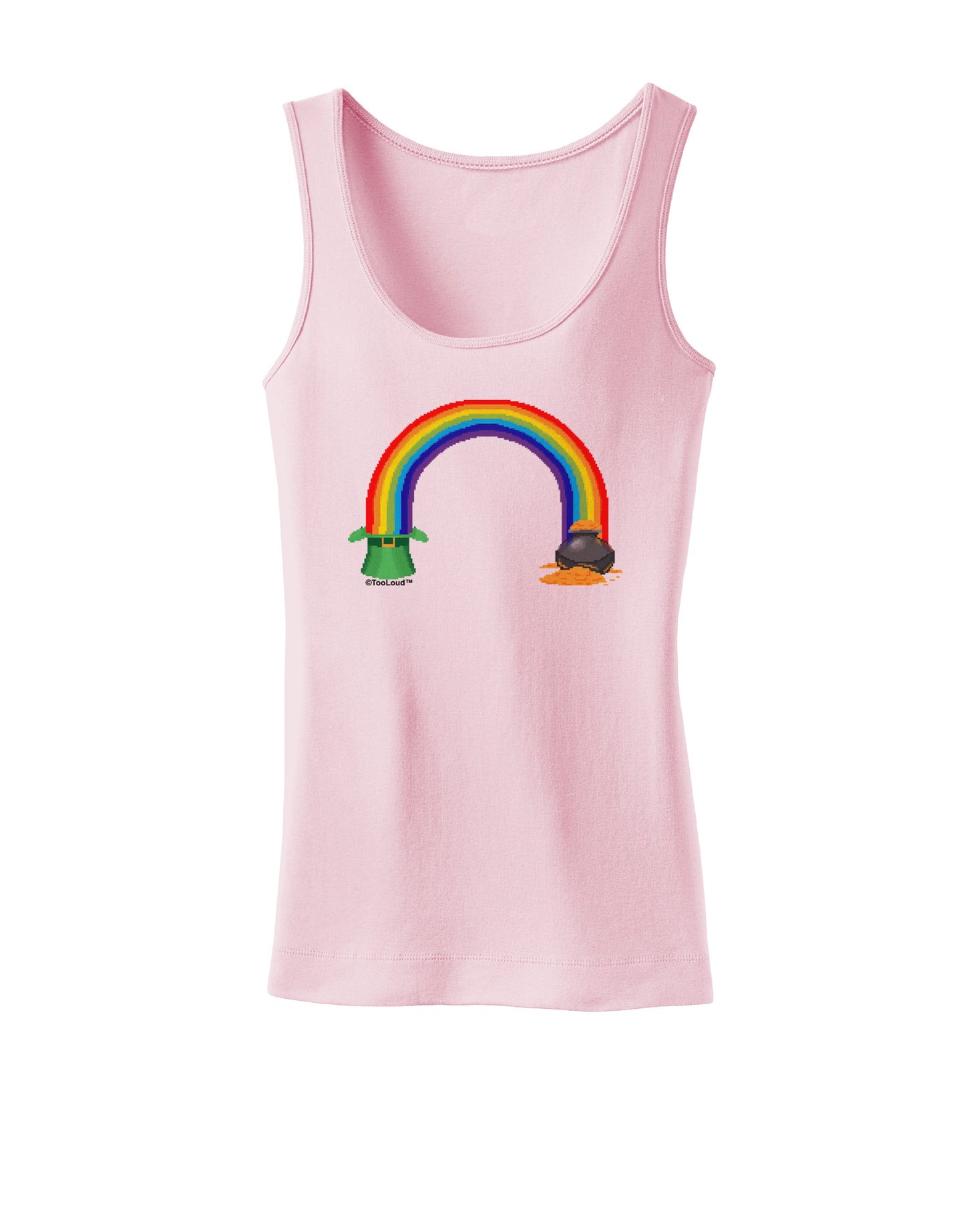 Pixel Pot of Gold Womens Petite Tank Top-TooLoud-SoftPink-X-Small-Davson Sales