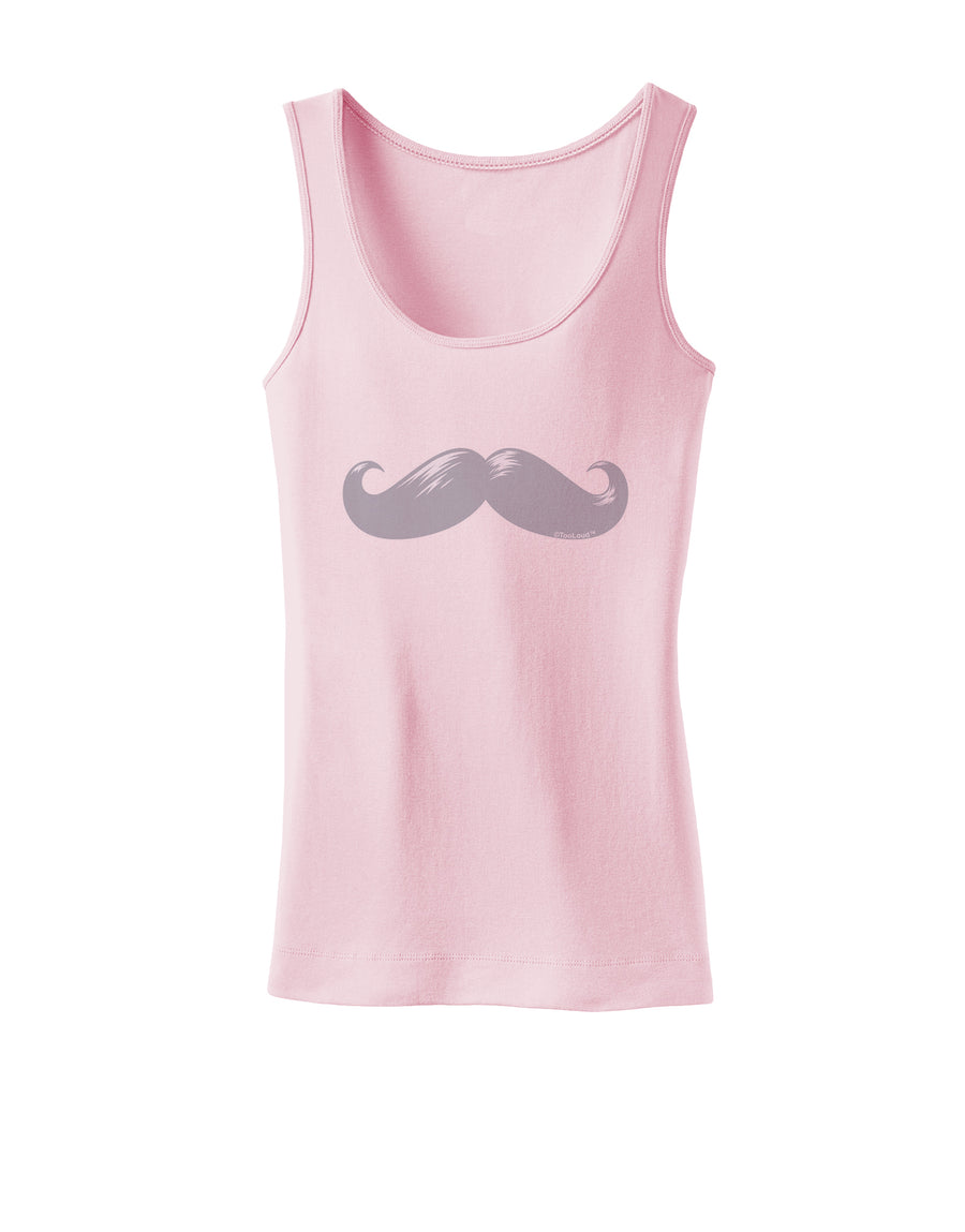 Big Silver White Mustache Womens Tank Top-Womens Tank Tops-TooLoud-White-X-Small-Davson Sales