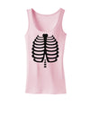 Black Skeleton Ribcage Halloween Womens Tank Top-Womens Tank Tops-TooLoud-SoftPink-X-Small-Davson Sales