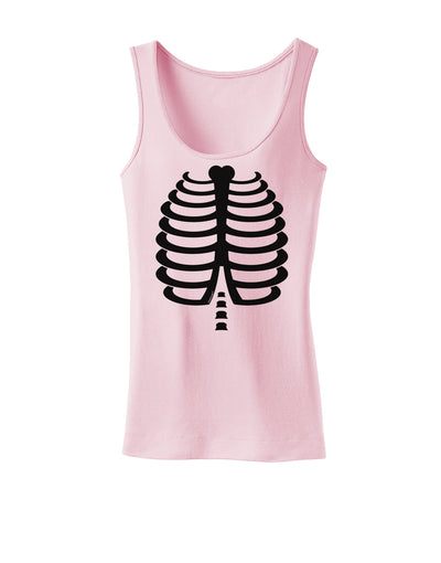 Black Skeleton Ribcage Halloween Womens Tank Top-Womens Tank Tops-TooLoud-SoftPink-X-Small-Davson Sales