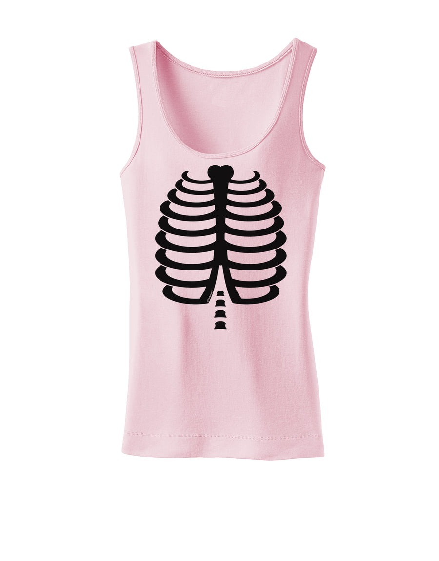 Black Skeleton Ribcage Halloween Womens Tank Top-Womens Tank Tops-TooLoud-White-X-Small-Davson Sales