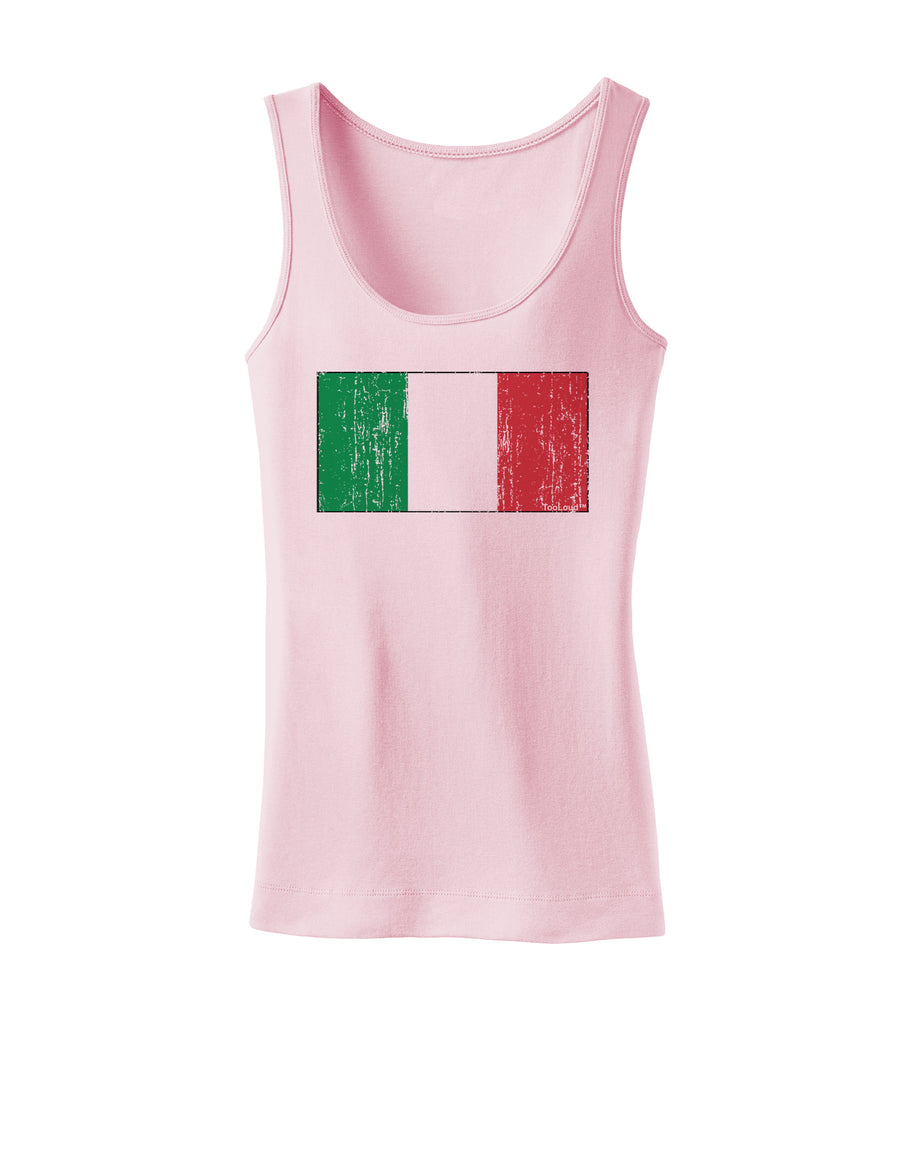 Italian Flag - Distressed Womens Tank Top by TooLoud-Womens Tank Tops-TooLoud-White-X-Small-Davson Sales