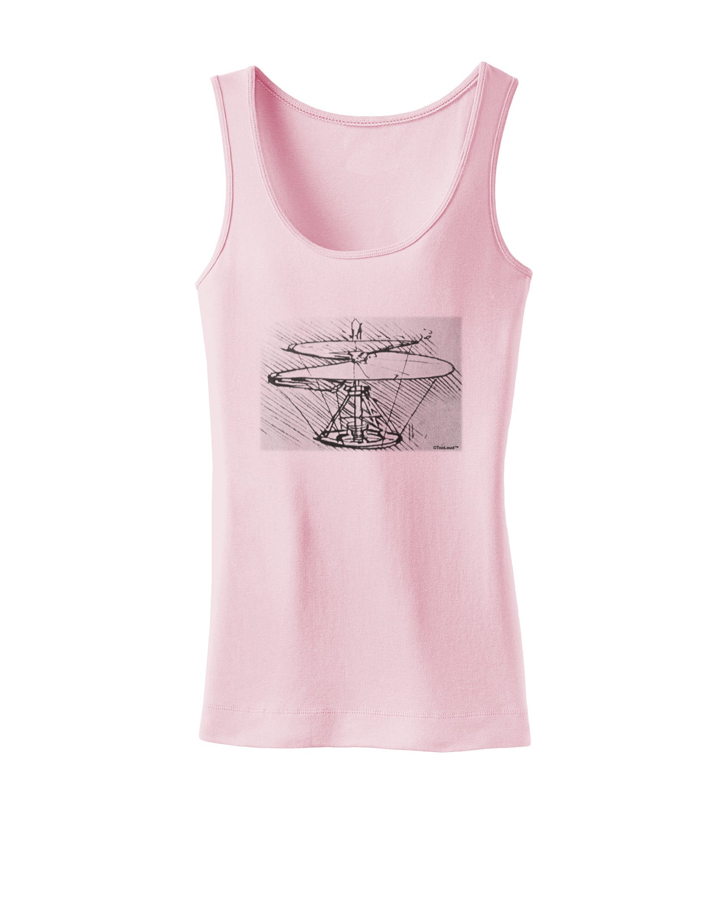 Helicopter Sketch Womens Petite Tank Top-TooLoud-SoftPink-X-Small-Davson Sales