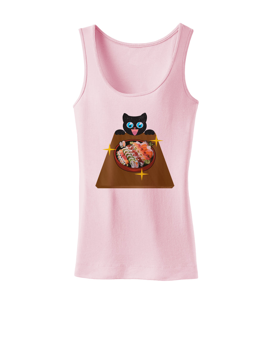 Anime Cat Loves Sushi Womens Petite Tank Top by TooLoud-TooLoud-White-X-Small-Davson Sales