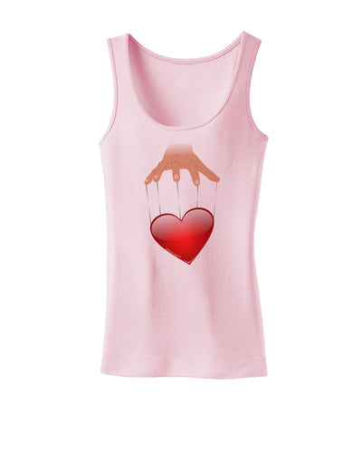 Heart on Puppet Strings Womens Petite Tank Top-Men's String Tank Tops-TooLoud-SoftPink-X-Small-Davson Sales