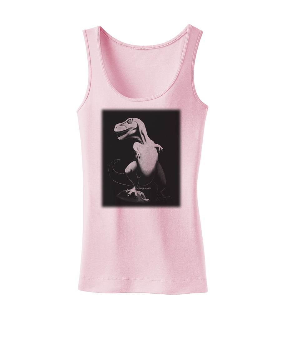 Tyrannosaurus Rex Design - Grayscale Womens Tank Top by TooLoud-Womens Tank Tops-TooLoud-White-X-Small-Davson Sales