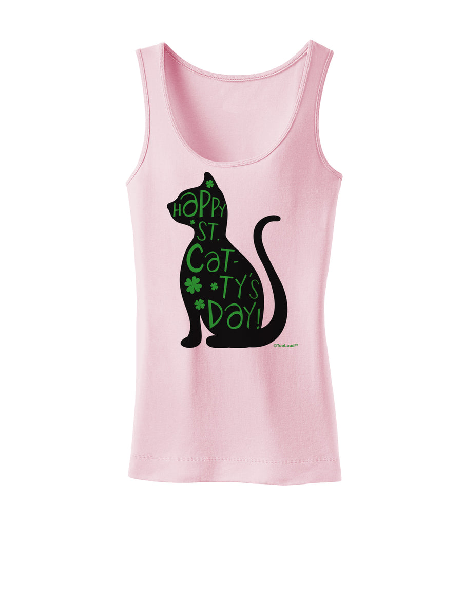 Happy St. Catty's Day - St. Patrick's Day Cat Womens Tank Top by TooLoud-Womens Tank Tops-TooLoud-White-X-Small-Davson Sales