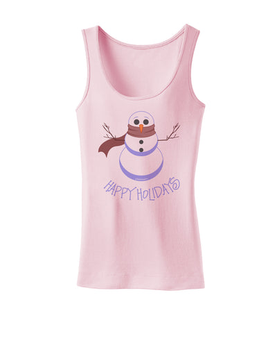 Snowman - Happy Holidays Womens Tank Top-Womens Tank Tops-TooLoud-SoftPink-X-Small-Davson Sales