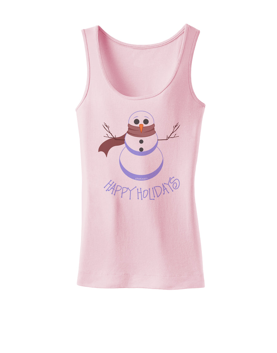 Snowman - Happy Holidays Womens Tank Top-Womens Tank Tops-TooLoud-White-X-Small-Davson Sales