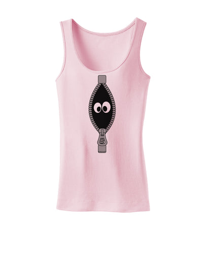 Funny Eyes Peeking Out of Zipper Womens Tank Top by TooLoud-Womens Tank Tops-TooLoud-SoftPink-X-Small-Davson Sales