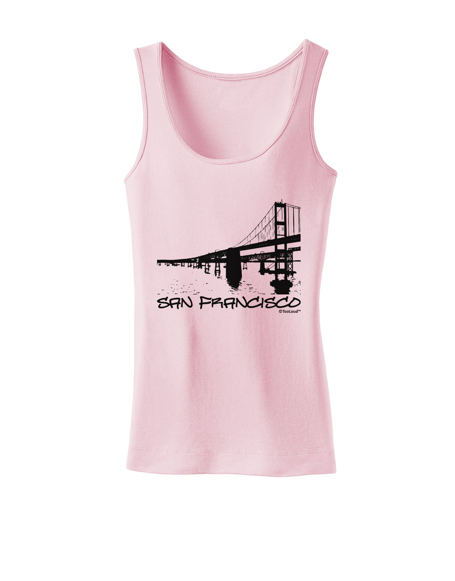 Bay Bridge Cutout Design - San Francisco Womens Tank Top by TooLoud-Womens Tank Tops-TooLoud-White-X-Small-Davson Sales